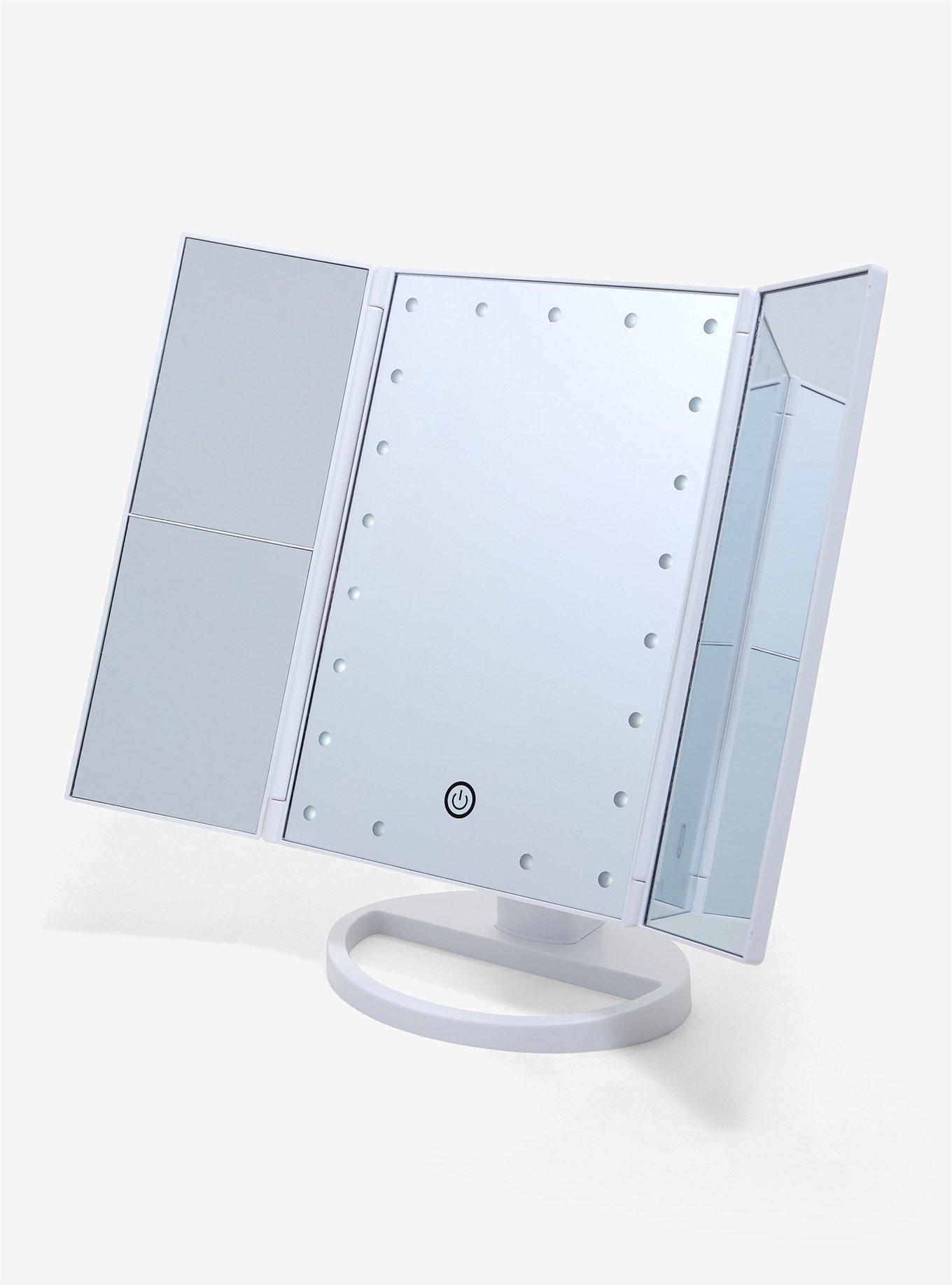 White Light-Up Tri-Fold Vanity Mirror, , alternate