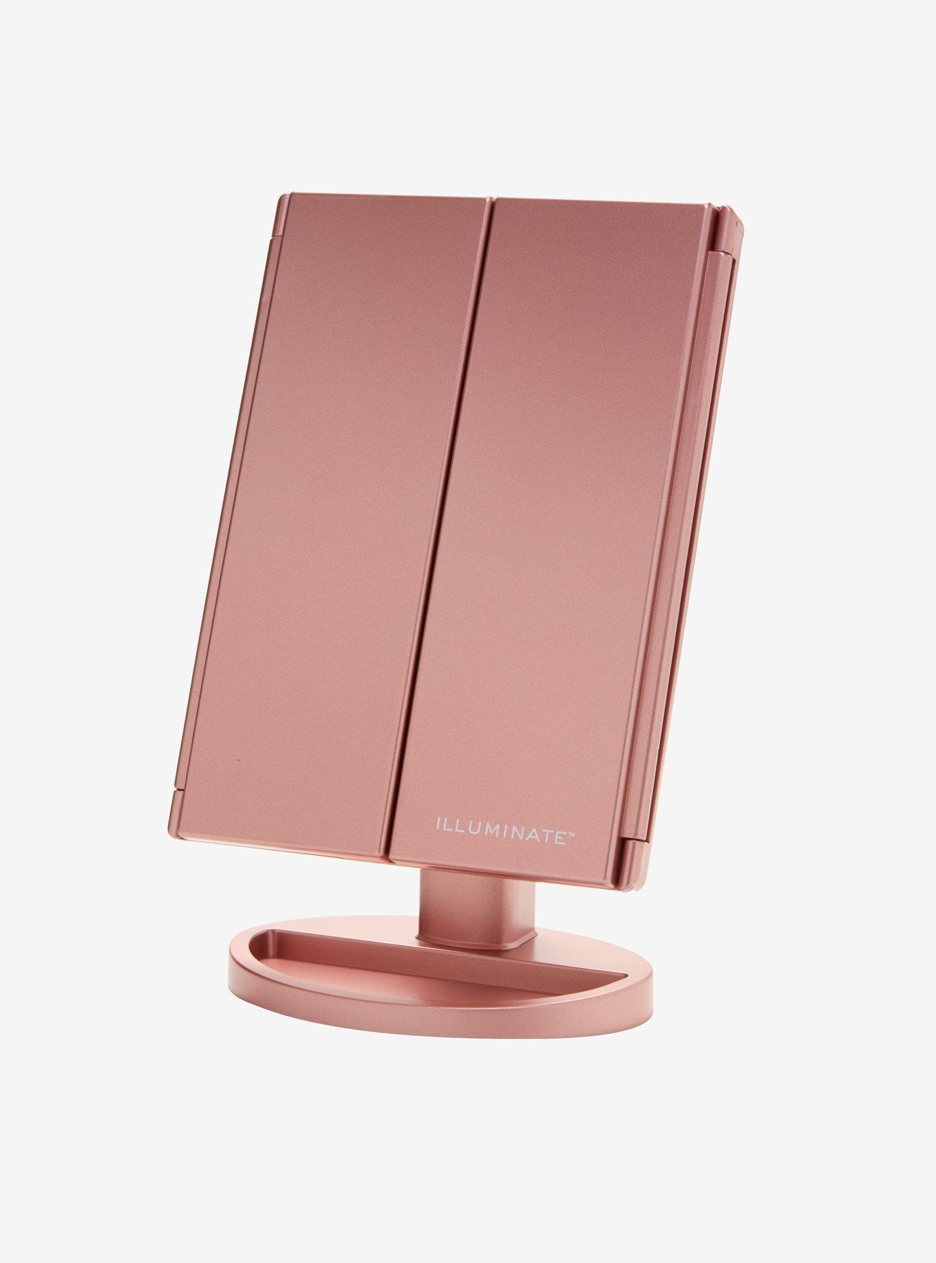 Rose Gold Light-Up Tri-Fold Vanity Mirror, , alternate