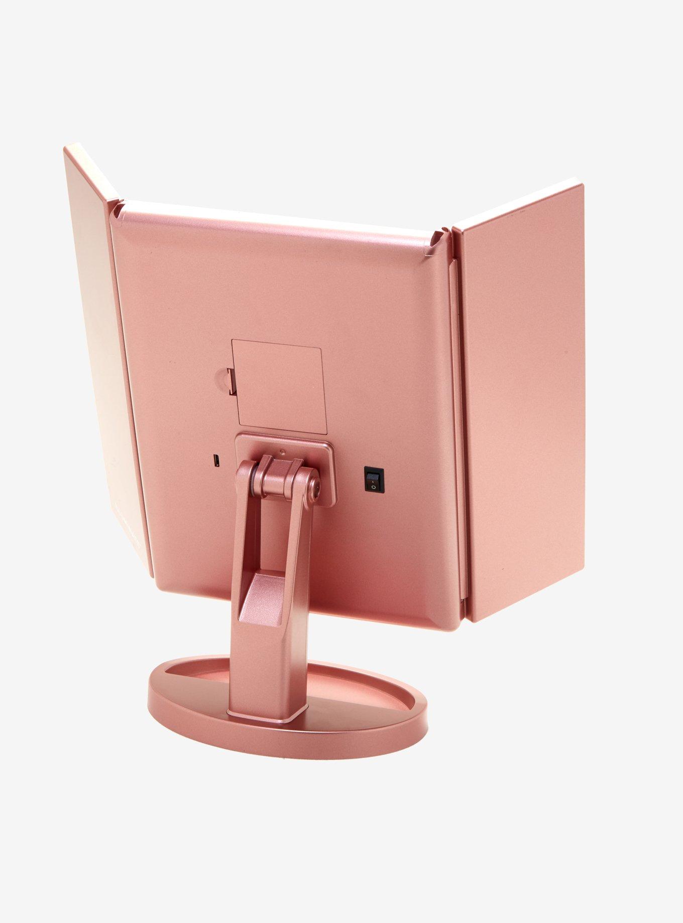 Rose Gold Light-Up Tri-Fold Vanity Mirror, , alternate
