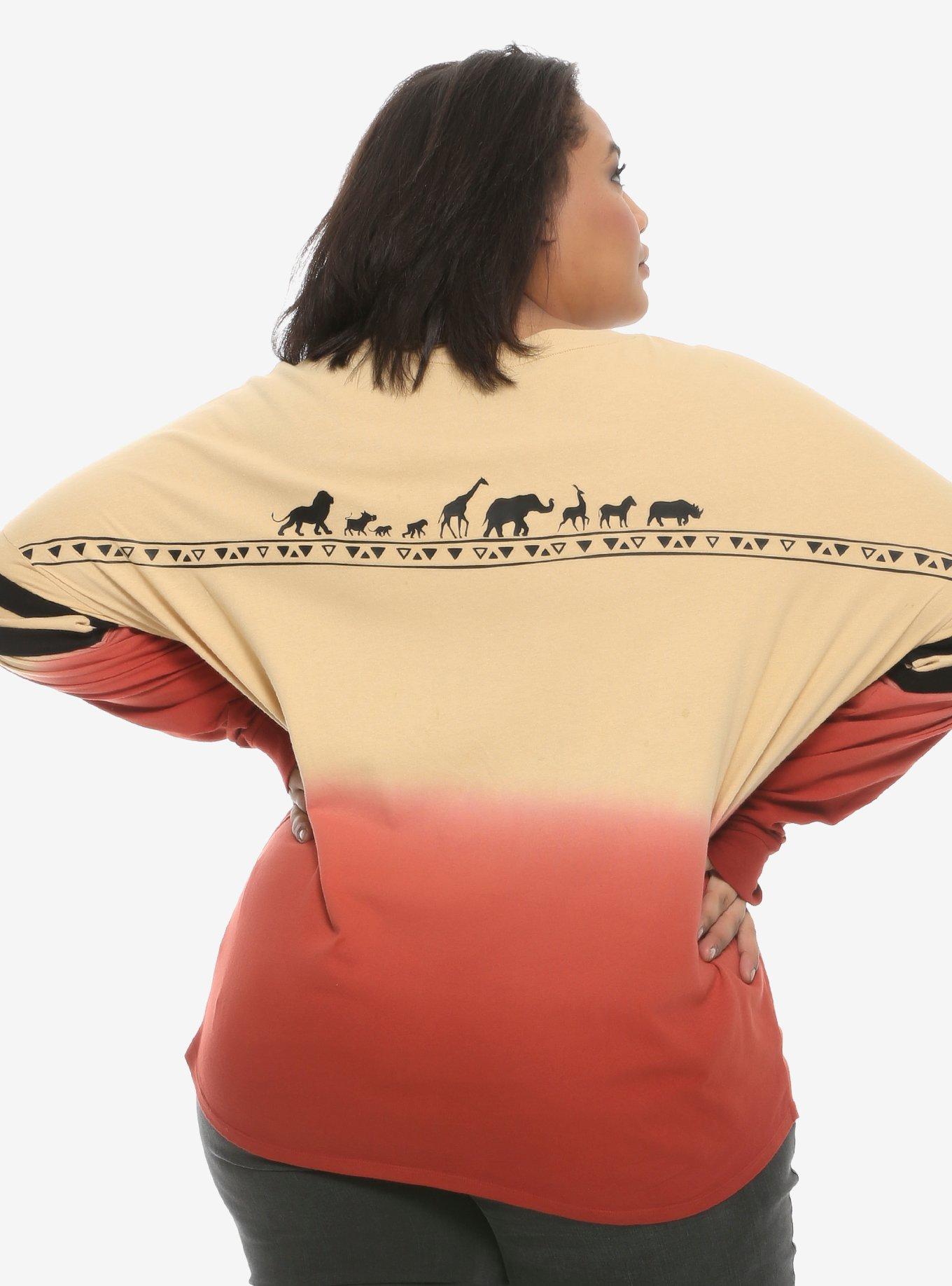 Disney The Lion King Tan Orange Ombre Long-Sleeve Athletic Jersey Plus Size, , alternate