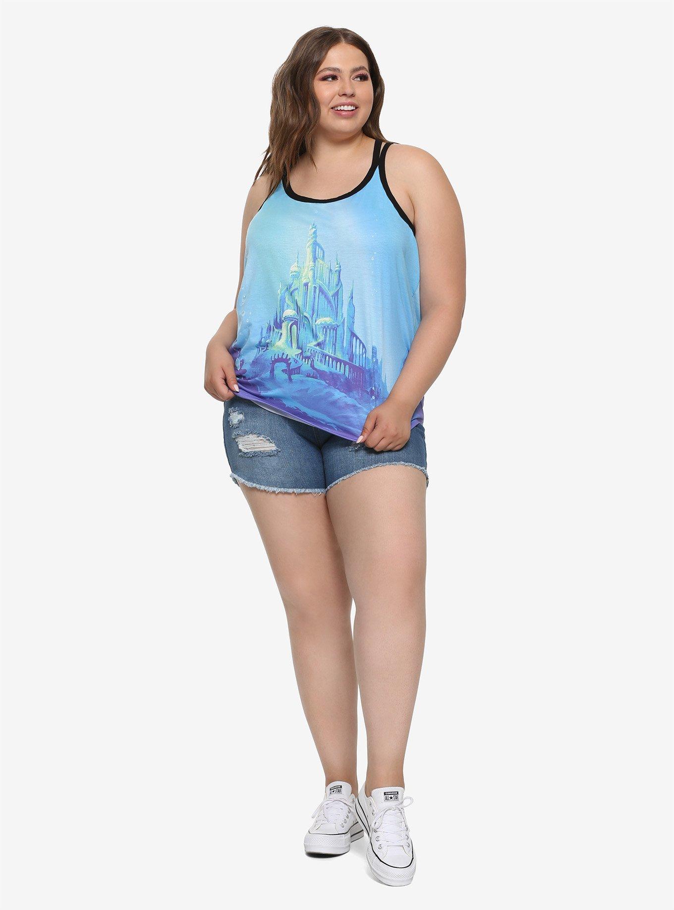 Disney The Little Mermaid Atlantica Cross Back Tank Top Plus Size, , alternate