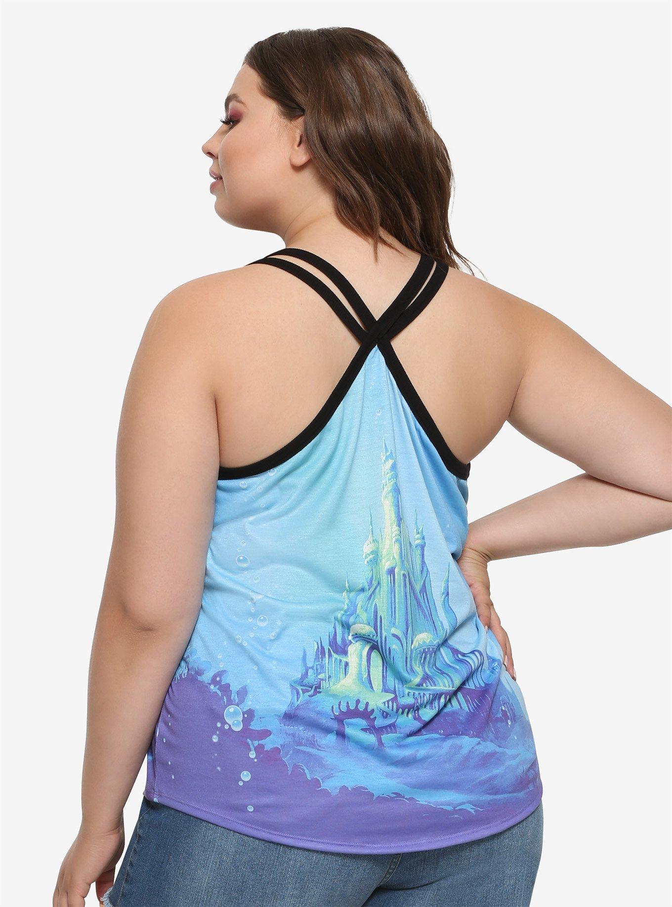 Disney The Little Mermaid Atlantica Cross Back Tank Top Plus Size, , alternate
