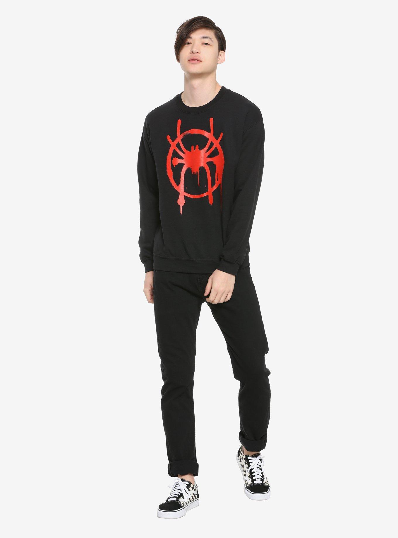 Marvel Spider-Man: Into The Spider-Verse Miles Morales Logo Sweatshirt, RED, alternate