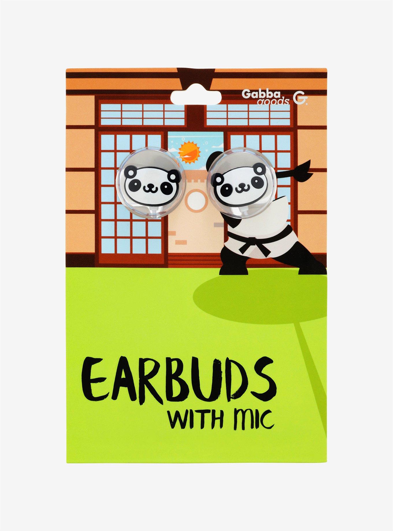 Panda Silicone Earbuds With Mic, , alternate