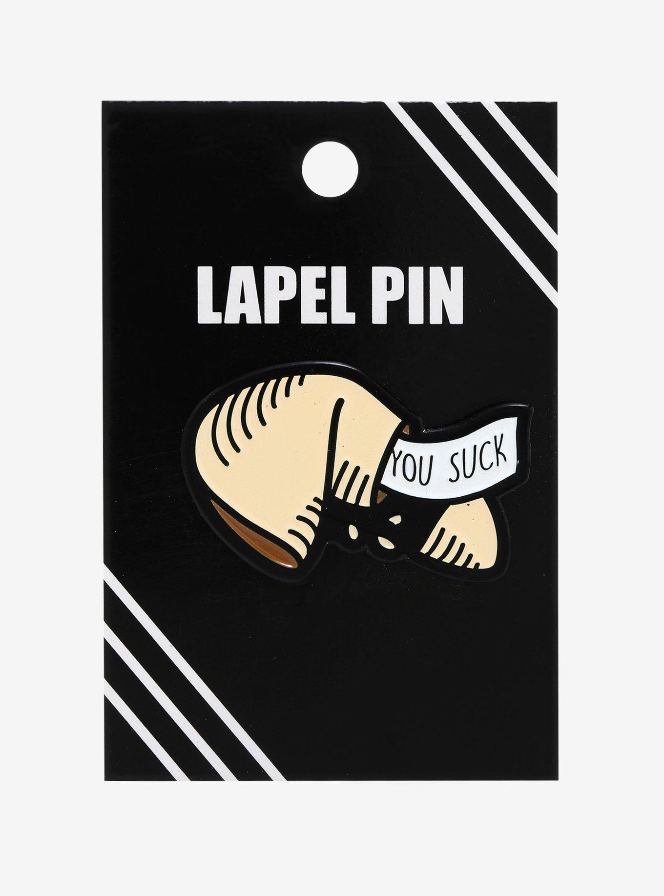 You Suck Fortune Cookie Enamel Pin, , alternate