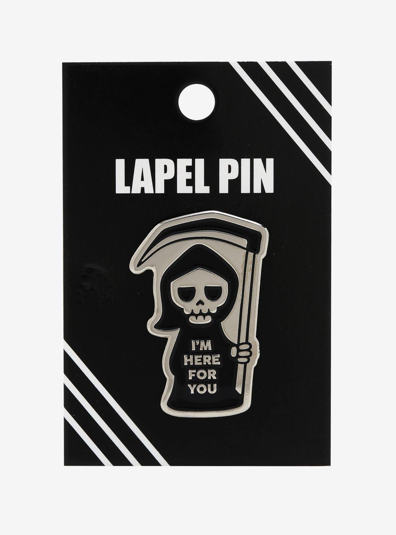 Grim Reaper Here For Your Soul Enamel Pin, , alternate