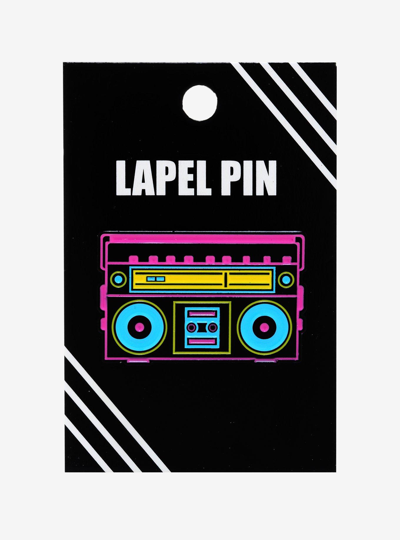 Neon Boombox Enamel Pin, , alternate