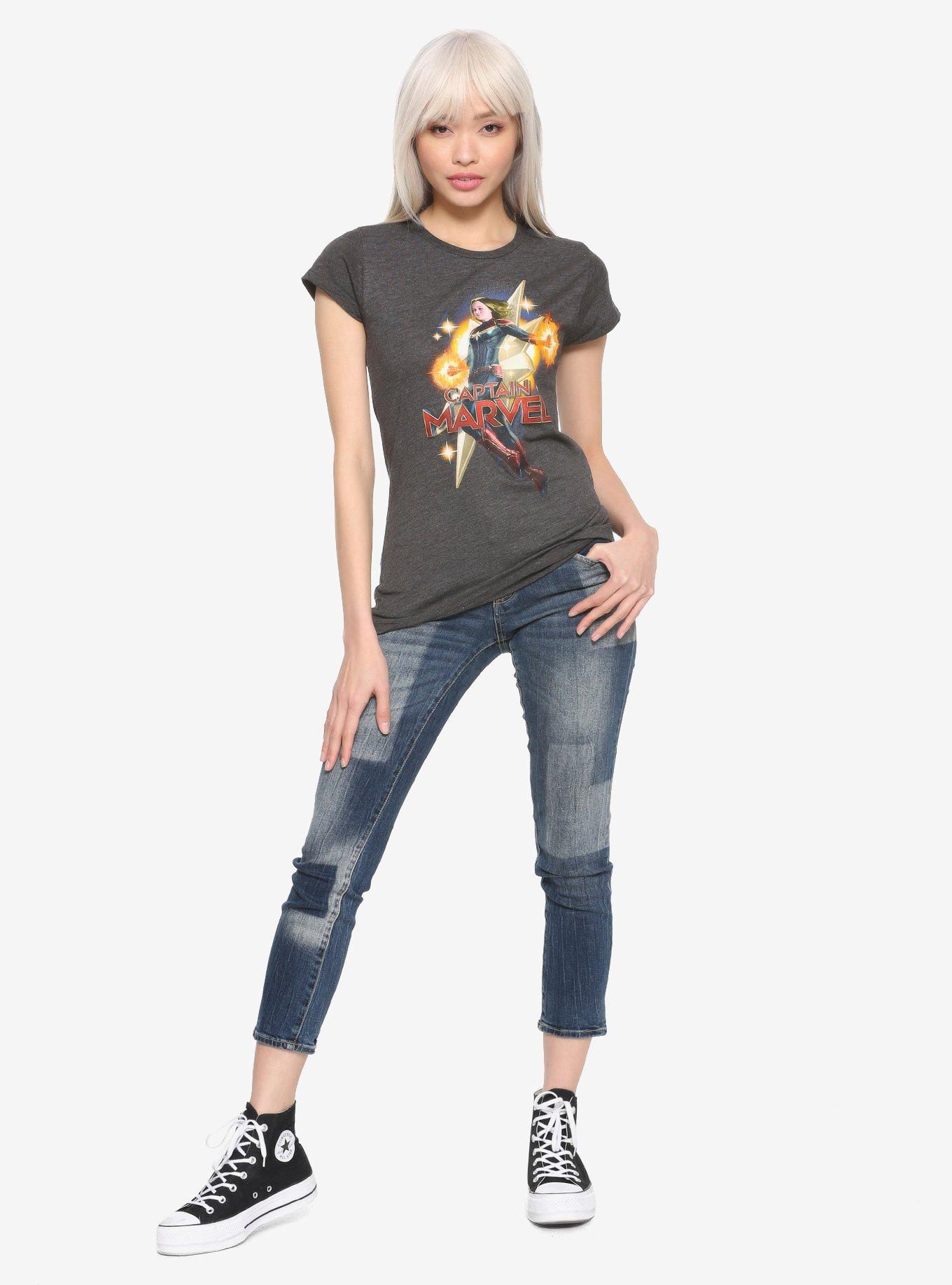 Marvel Captain Marvel In Flight Girls T-Shirt, MULTI, alternate