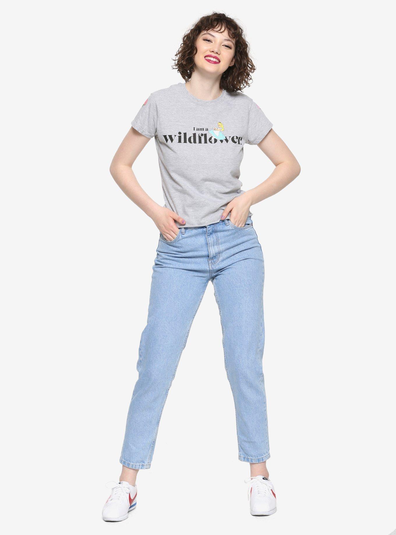 Disney Alice In Wonderland Wildflower Girls Crop T-Shirt, MULTI, alternate