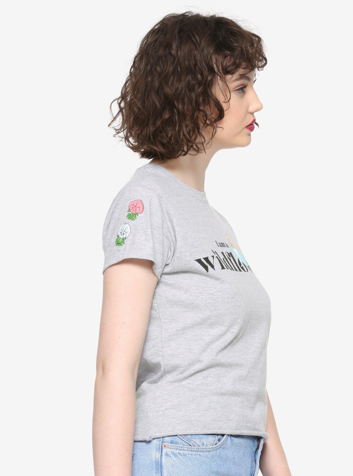 Disney Alice In Wonderland Wildflower Girls Crop T-Shirt, MULTI, alternate