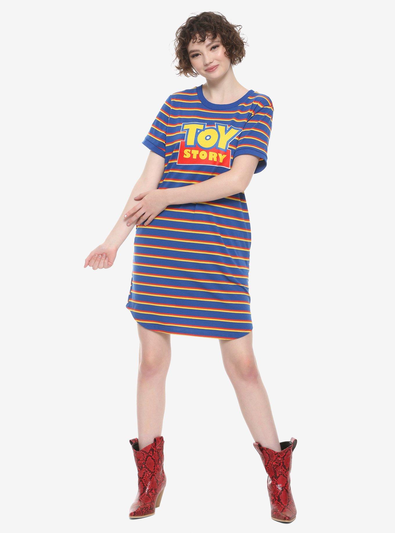 Disney Pixar Toy Story Striped Ringer T-Shirt Dress, , alternate