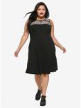 Scorpion Lace Skater Dress Plus Size, BLACK, alternate