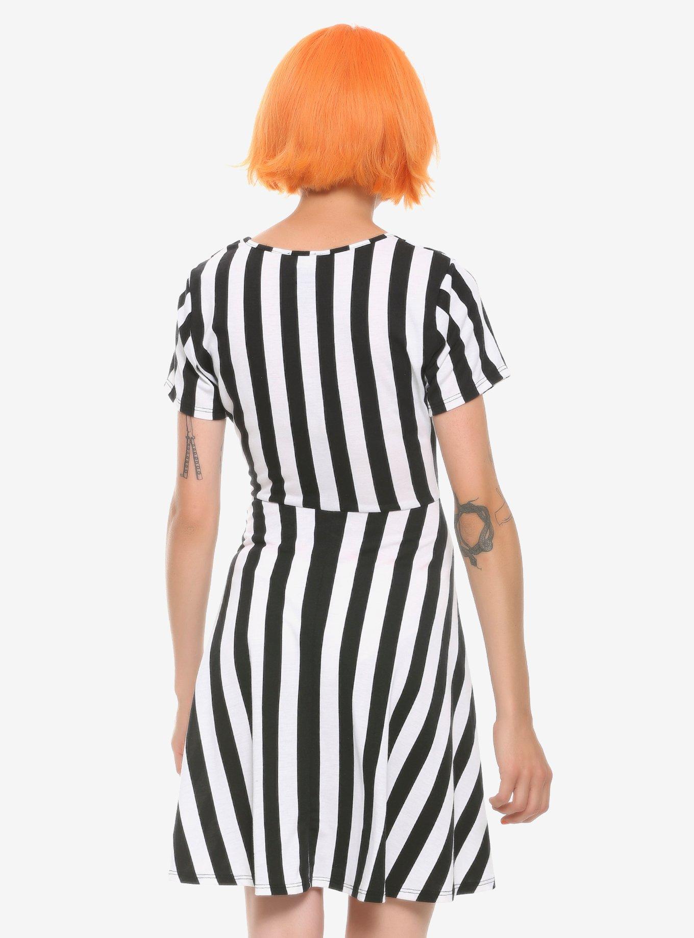 Black & White Stripe Skater Dress, BLACK WHITE STRIPE, alternate