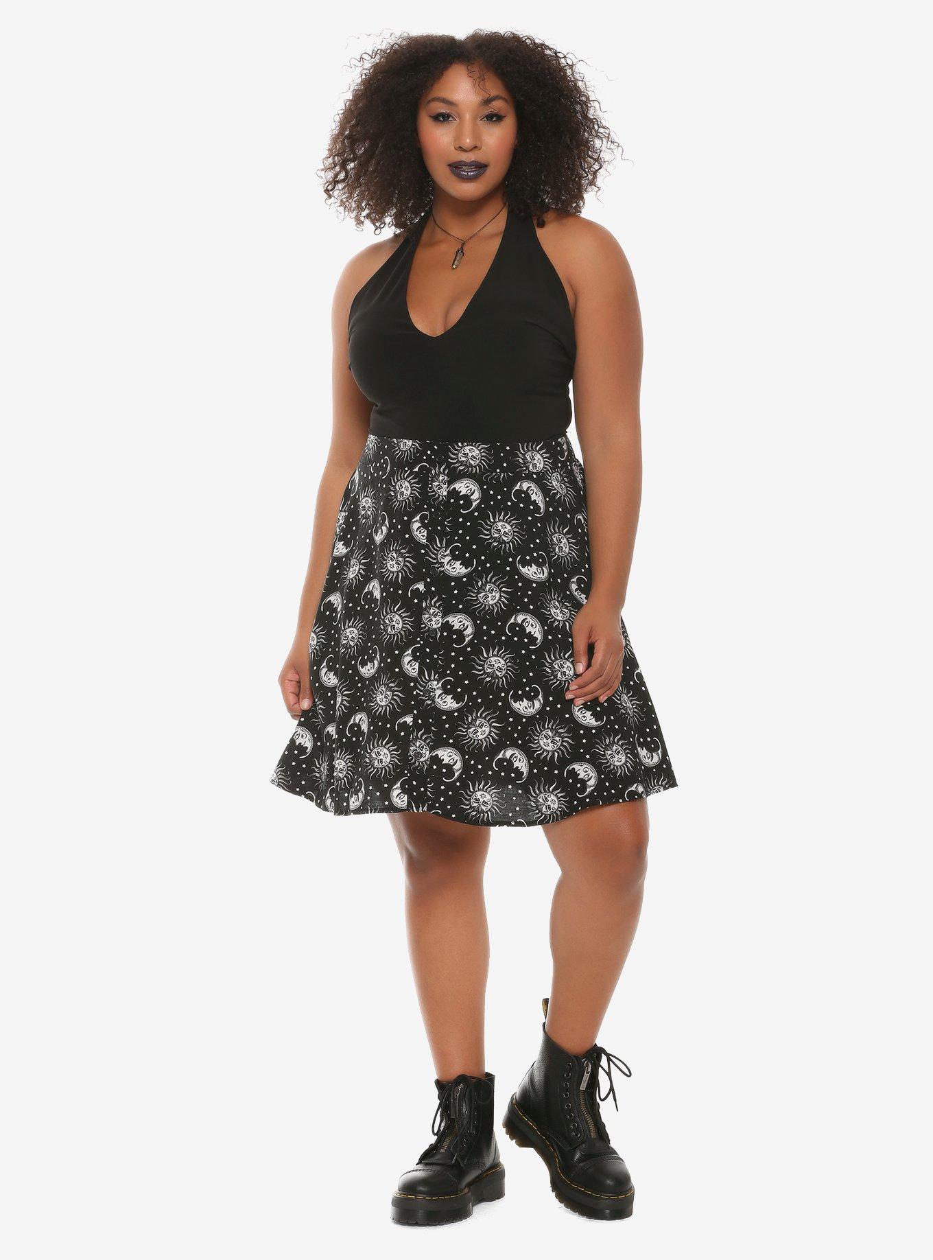 Black & White Celestial Skirt Plus Size, , alternate