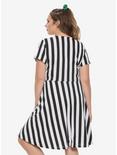Black & White Striped Skater Dress Plus Size, , alternate