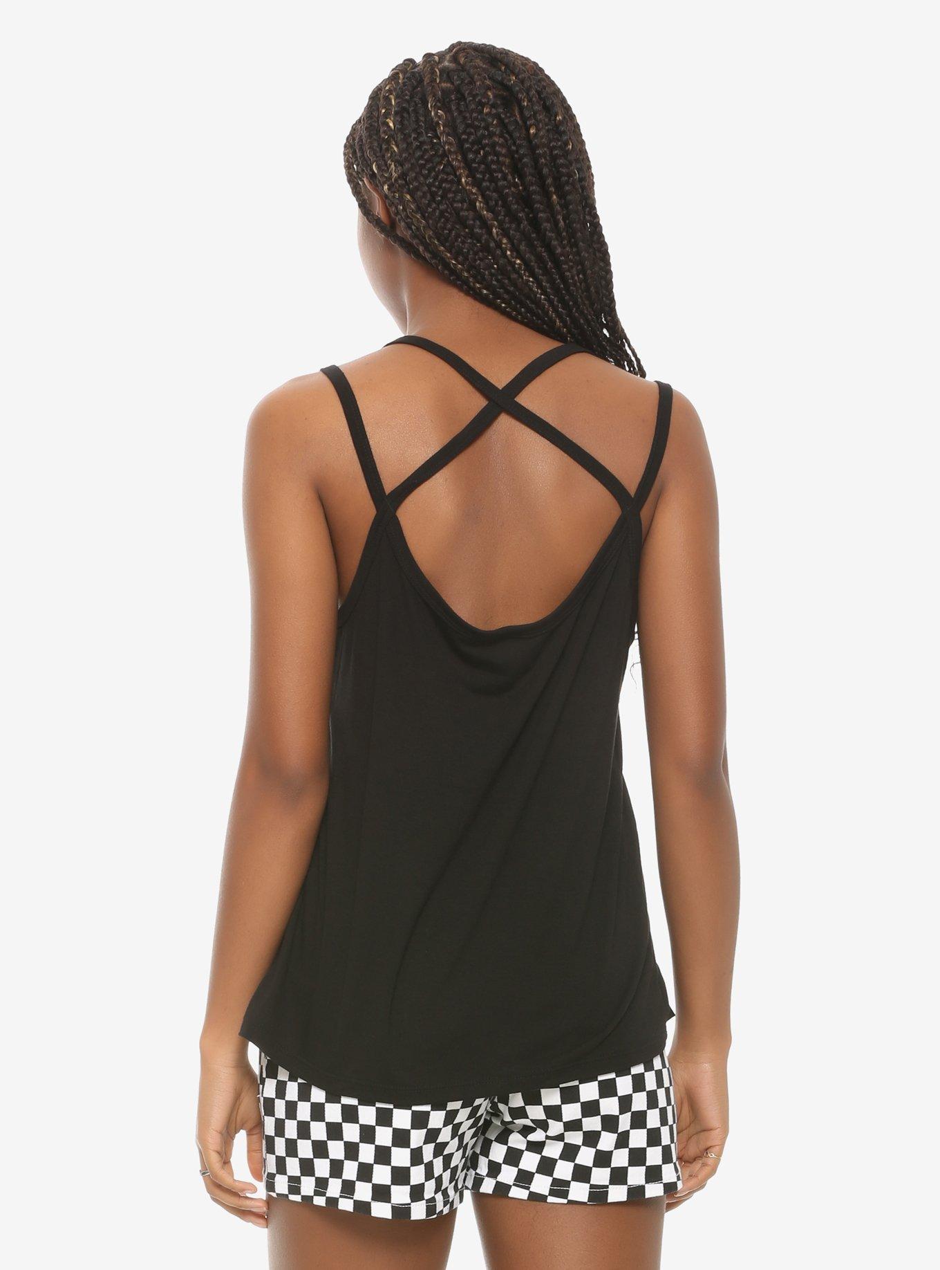 Triangle Snake Girls Strappy Tank Top, BLACK, alternate