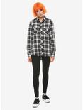 Plaid Cutout Woven Flannel Girls Top, MULTI, alternate