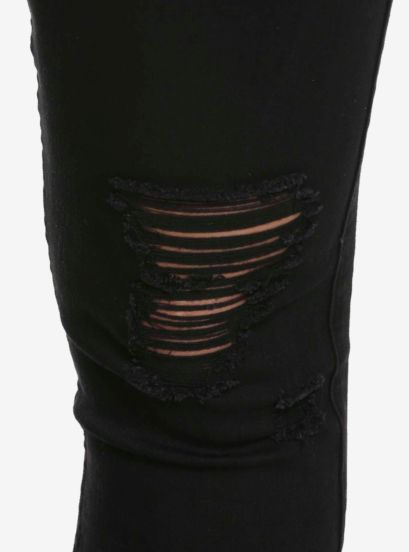 HT Denim Black Destructed Ultra Hi-Rise Jeggings, BLACK, alternate