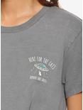 Here For The Cats Knot-Front Girls T-Shirt, GREY, alternate