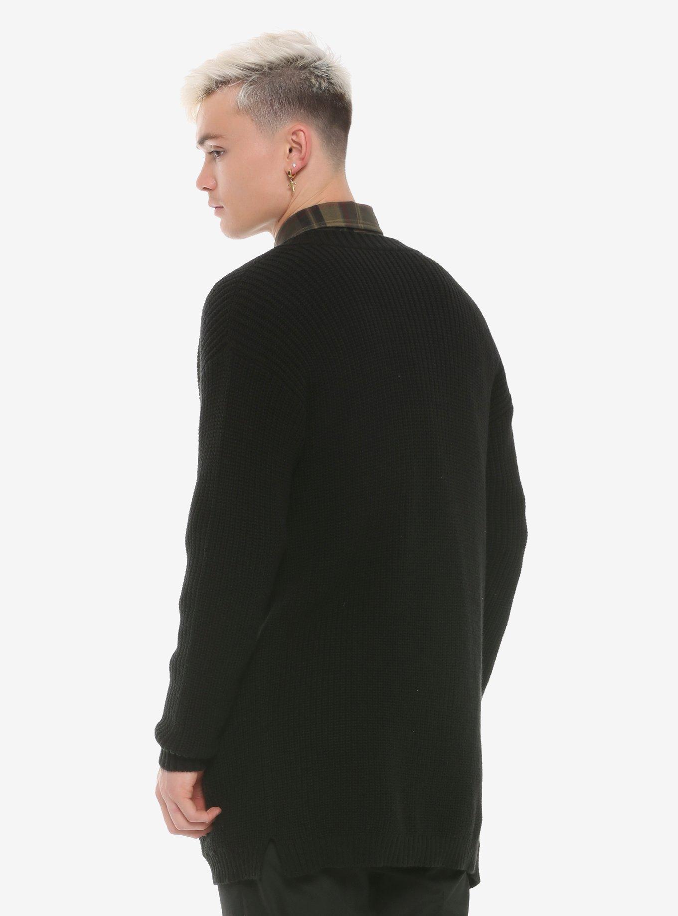 Black Knit Cardigan, BLACK, alternate