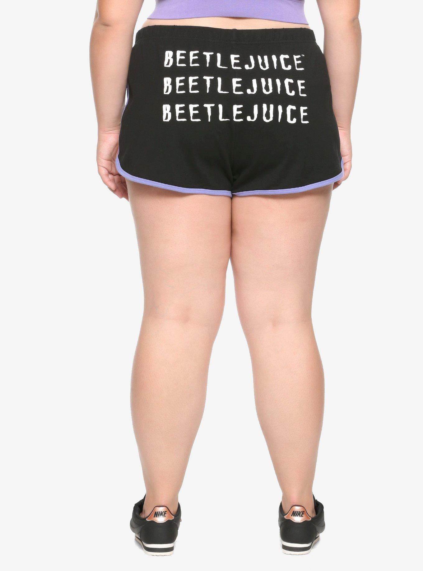 Beetlejuice Sandworm Girls Soft Shorts Plus Size, BLACK, alternate