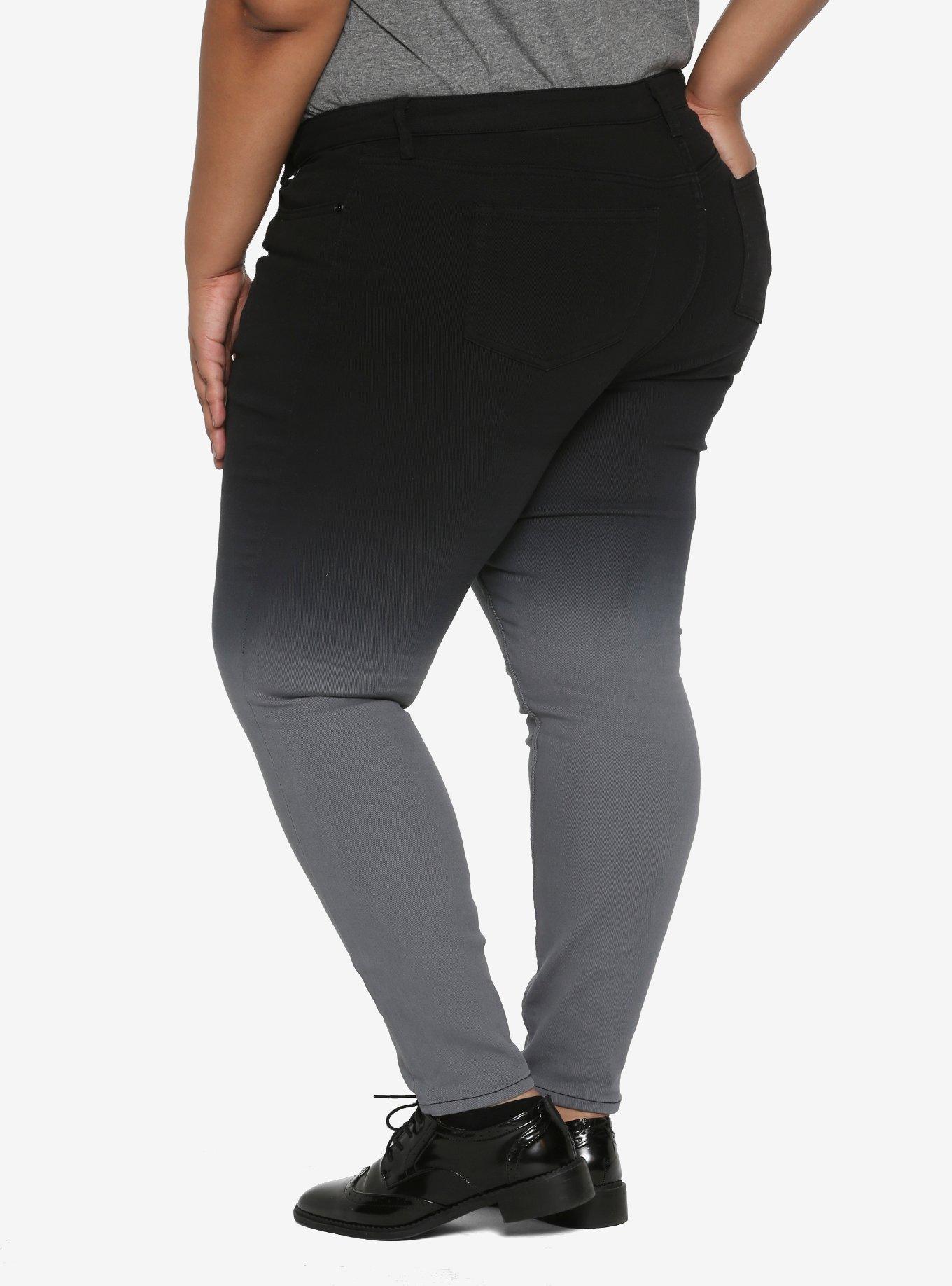 HT Denim Grey Ombre Low-Rise Skinny Jeans Plus Size, GREY, alternate