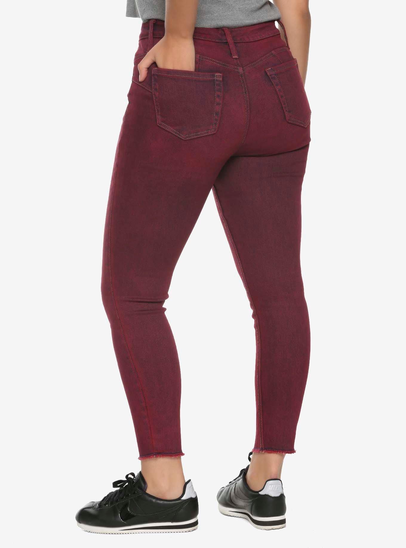 HT Denim Red Wash Hi-Rise Super Skinny Jeans, RED, alternate