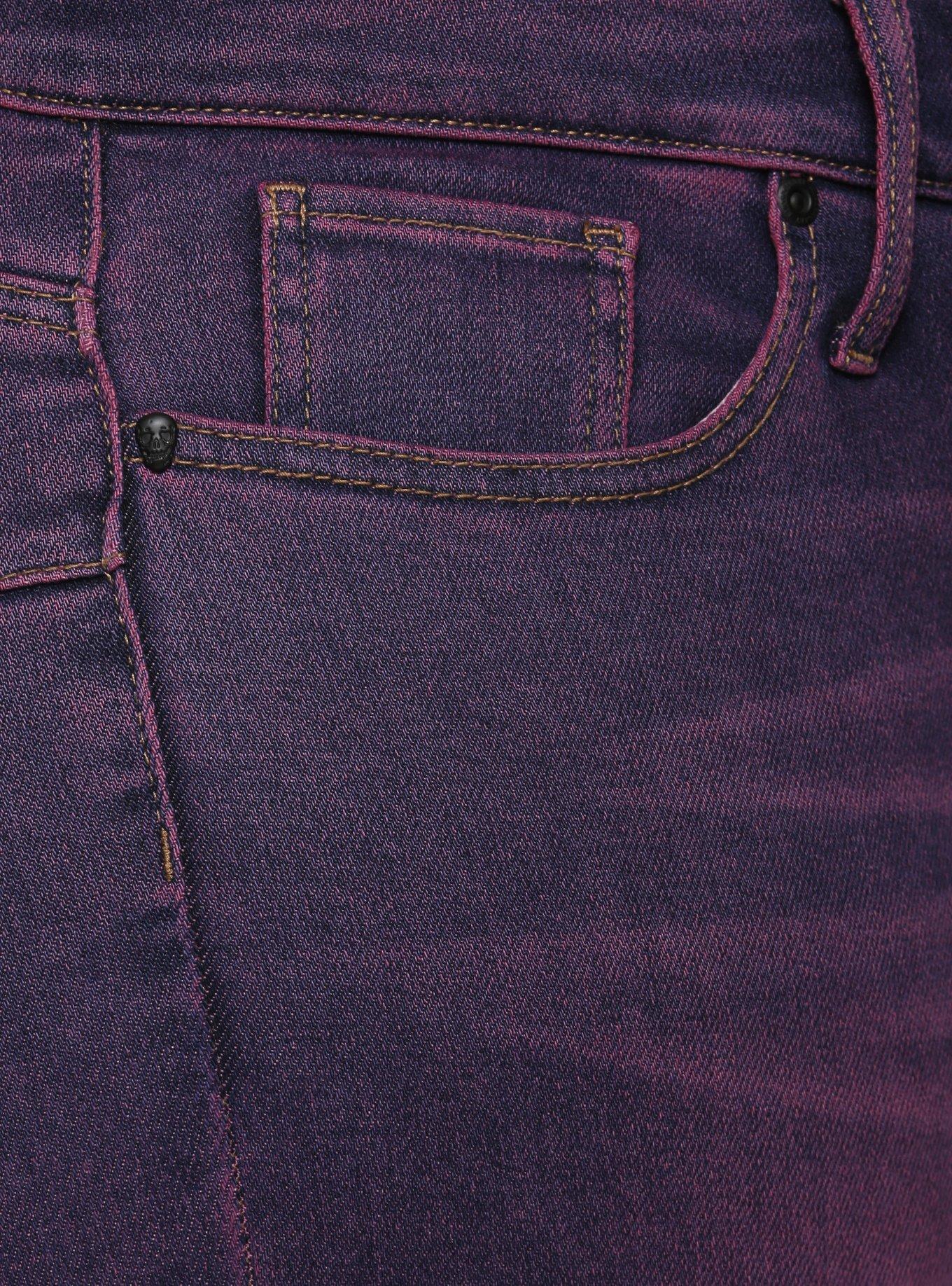 HT Denim Purple Wash Hi-Rise Super Skinny Jeans Plus Size, PURPLE, alternate