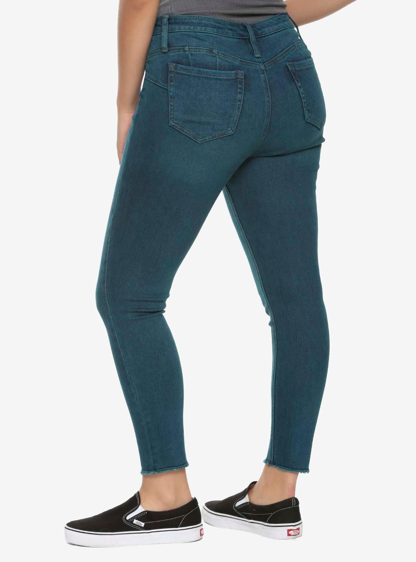 HT Denim Teal Wash Hi-Rise Super Skinny Jeans, TEAL, alternate
