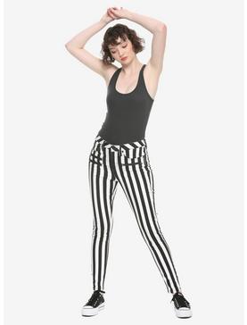 HT Denim Black & White Stripe Hi-Rise Super Skinny Jeans, , hi-res