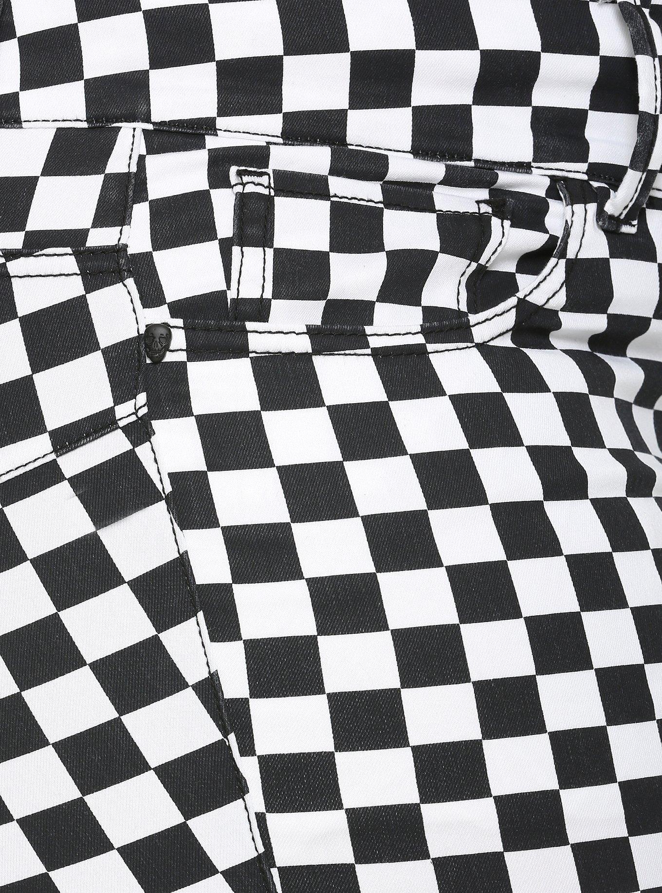 HT Denim Checkered Hi-Rise Super Skinny Jeans Plus Size, , alternate