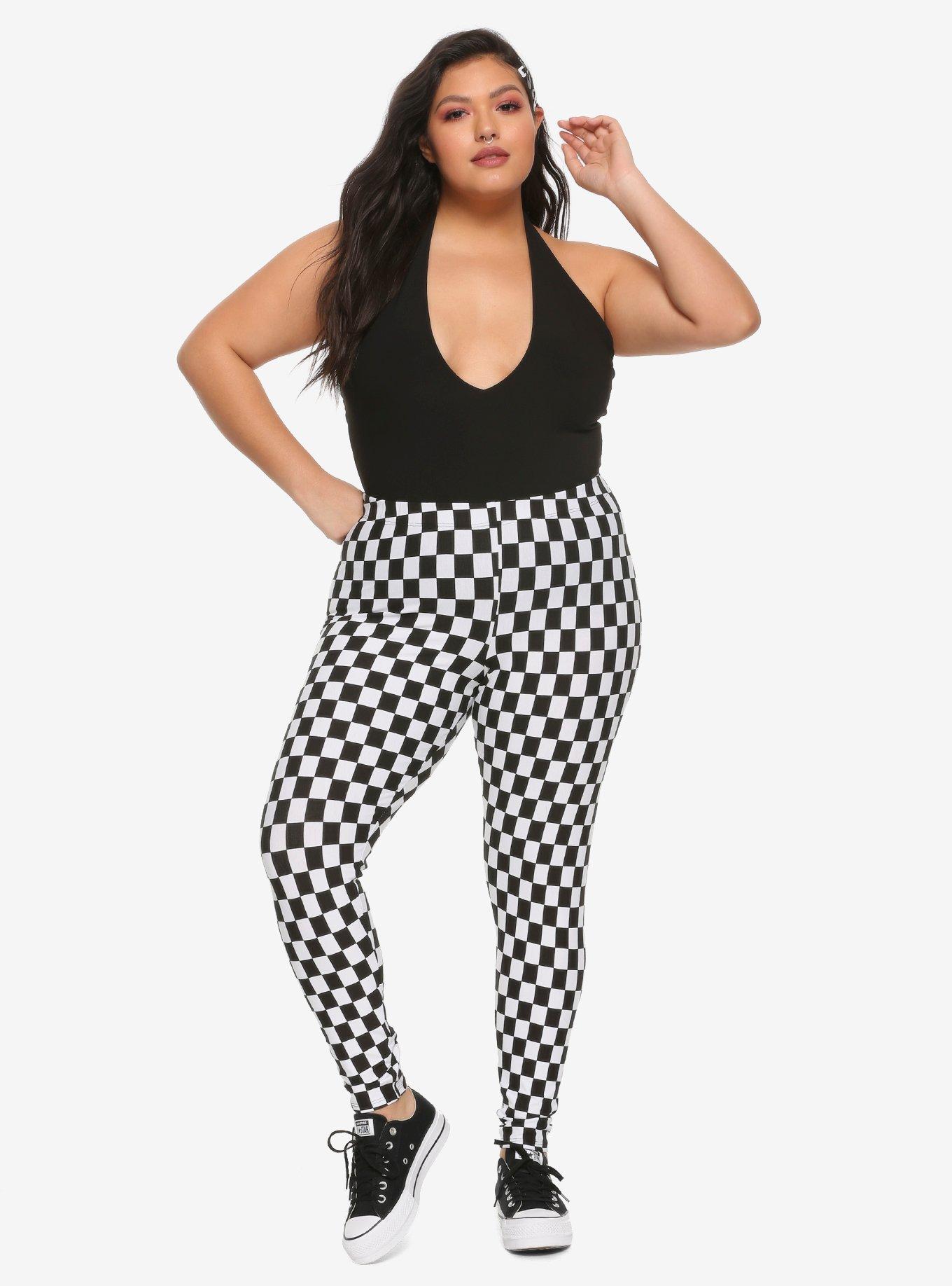 Checkered Leggings Plus Size, , alternate