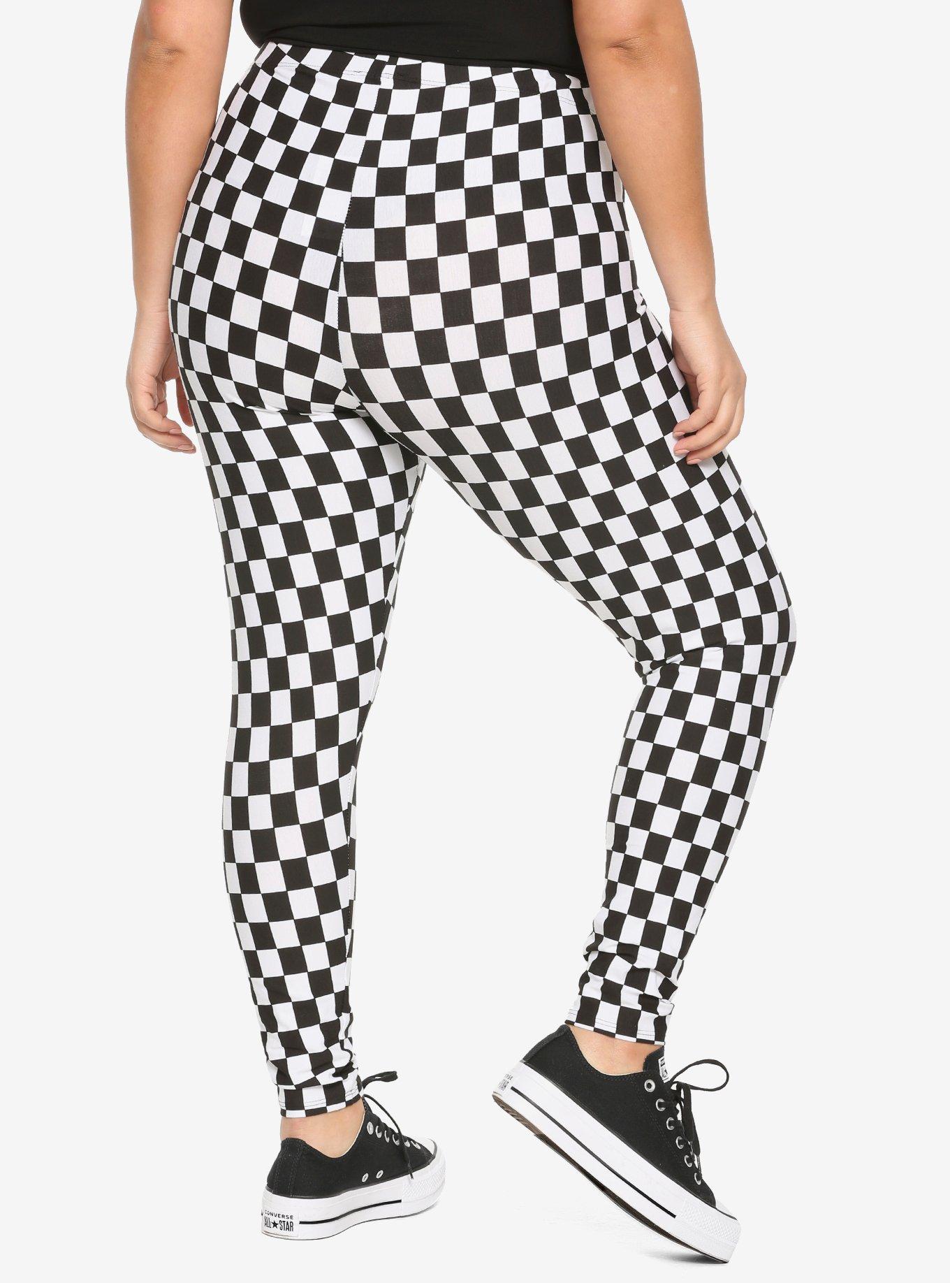 Checkered Leggings Plus Size, , alternate