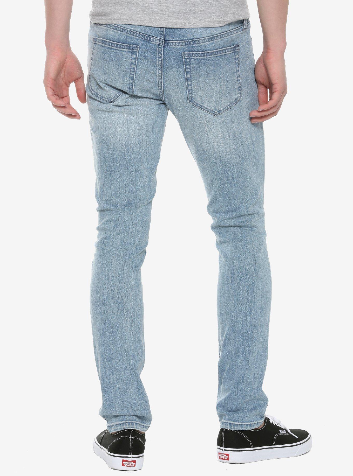 HT Denim Indigo Destructed Skinny Jeans, INDIGO, alternate