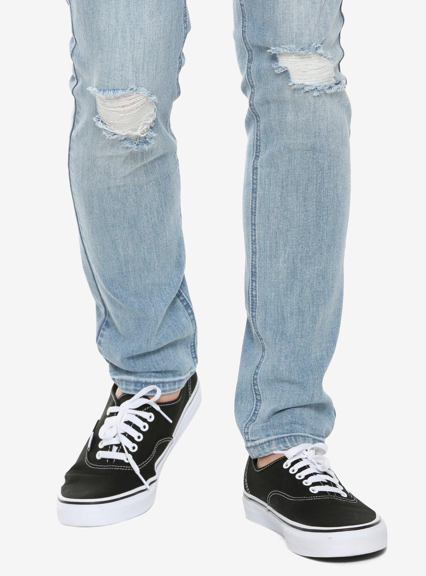 HT Denim Indigo Destructed Skinny Jeans, INDIGO, alternate
