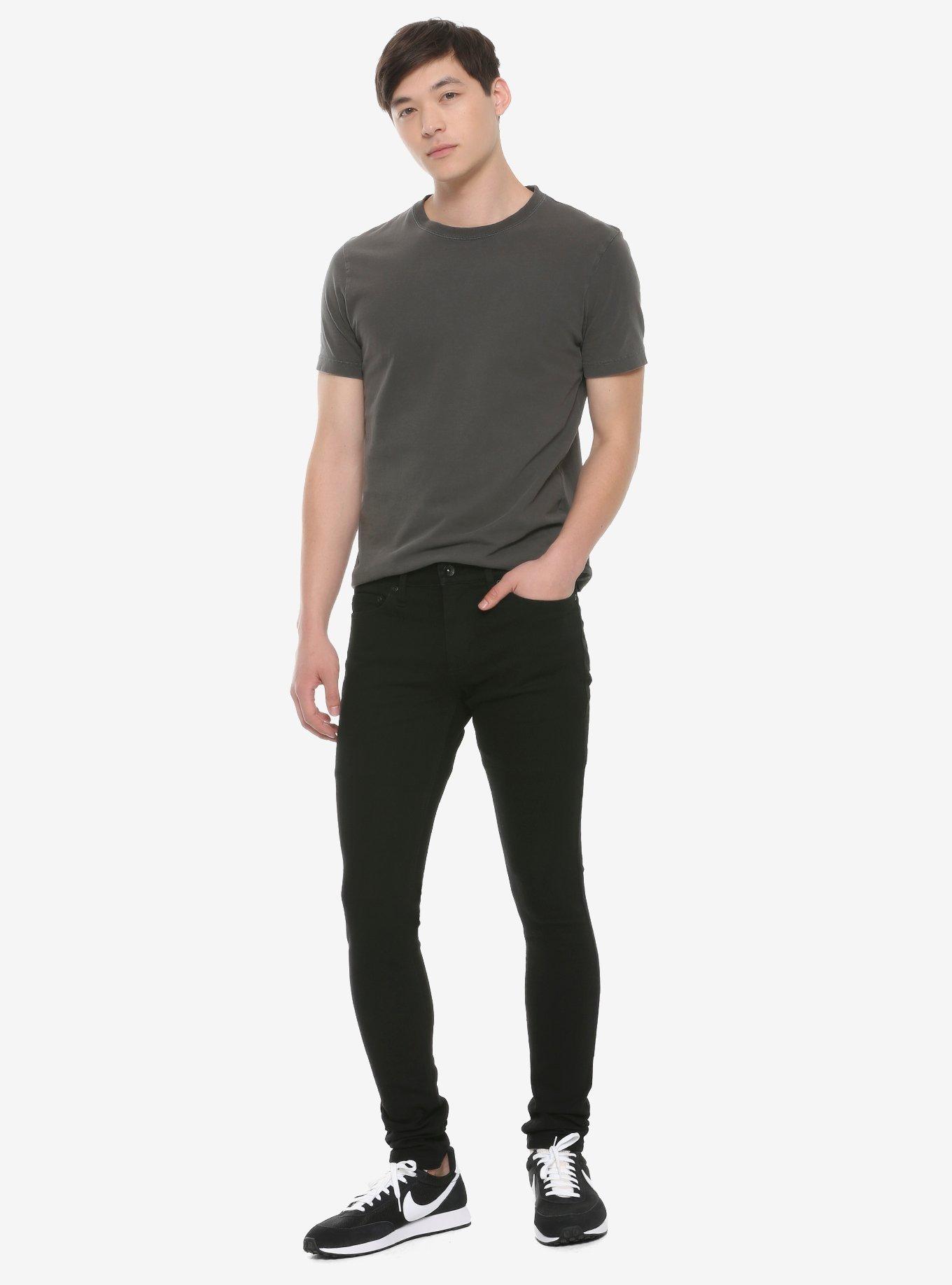 HT Denim Black Stacked Skinny Jeans, , alternate