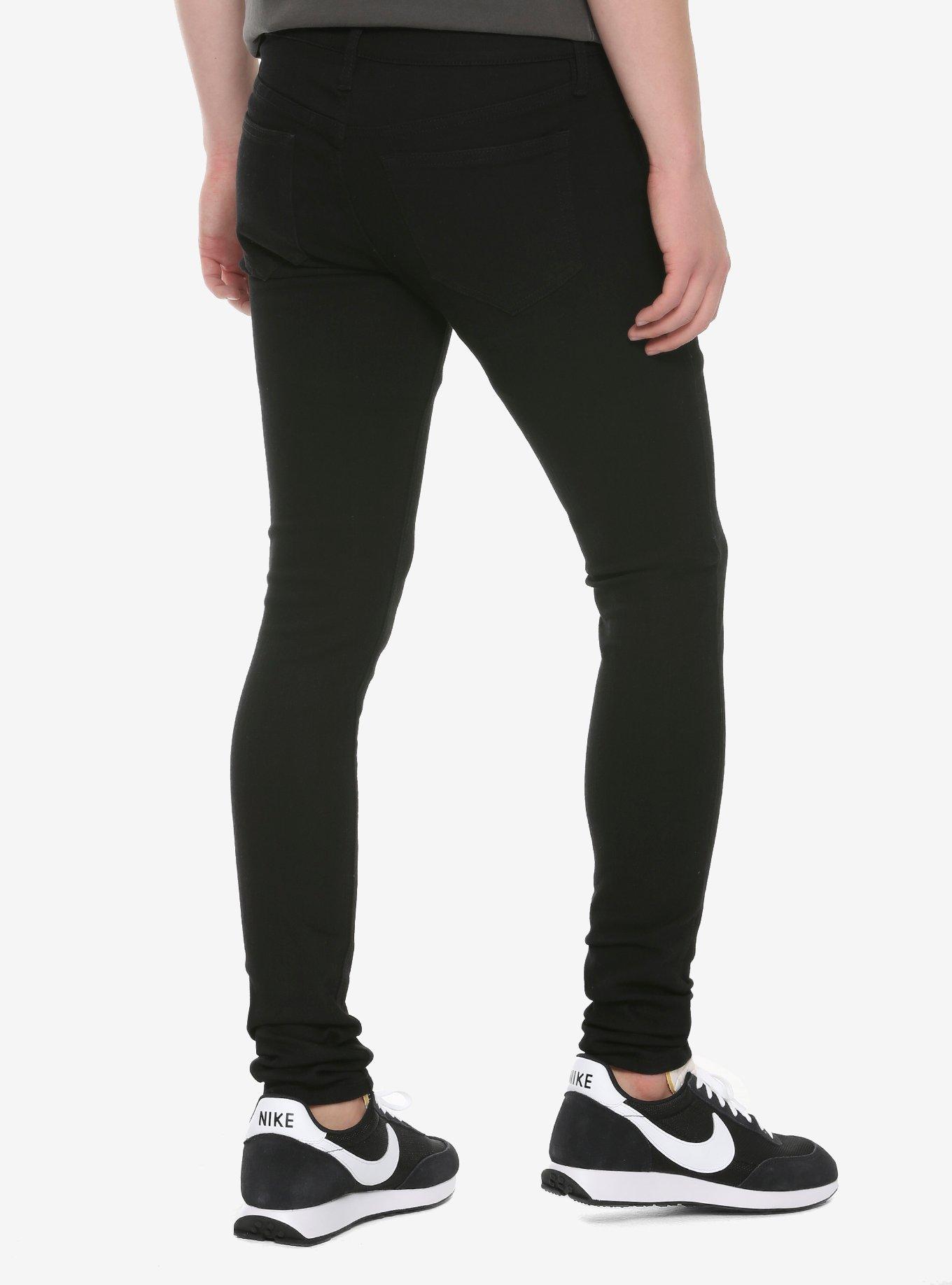 HT Denim Black Stacked Skinny Jeans, , alternate