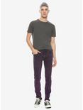 HT Denim Purple Acid Wash Skinny Jeans, , alternate