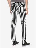 HT Denim Black & White Stripe Skinny Jeans, BLACK WHITE STRIPE, alternate