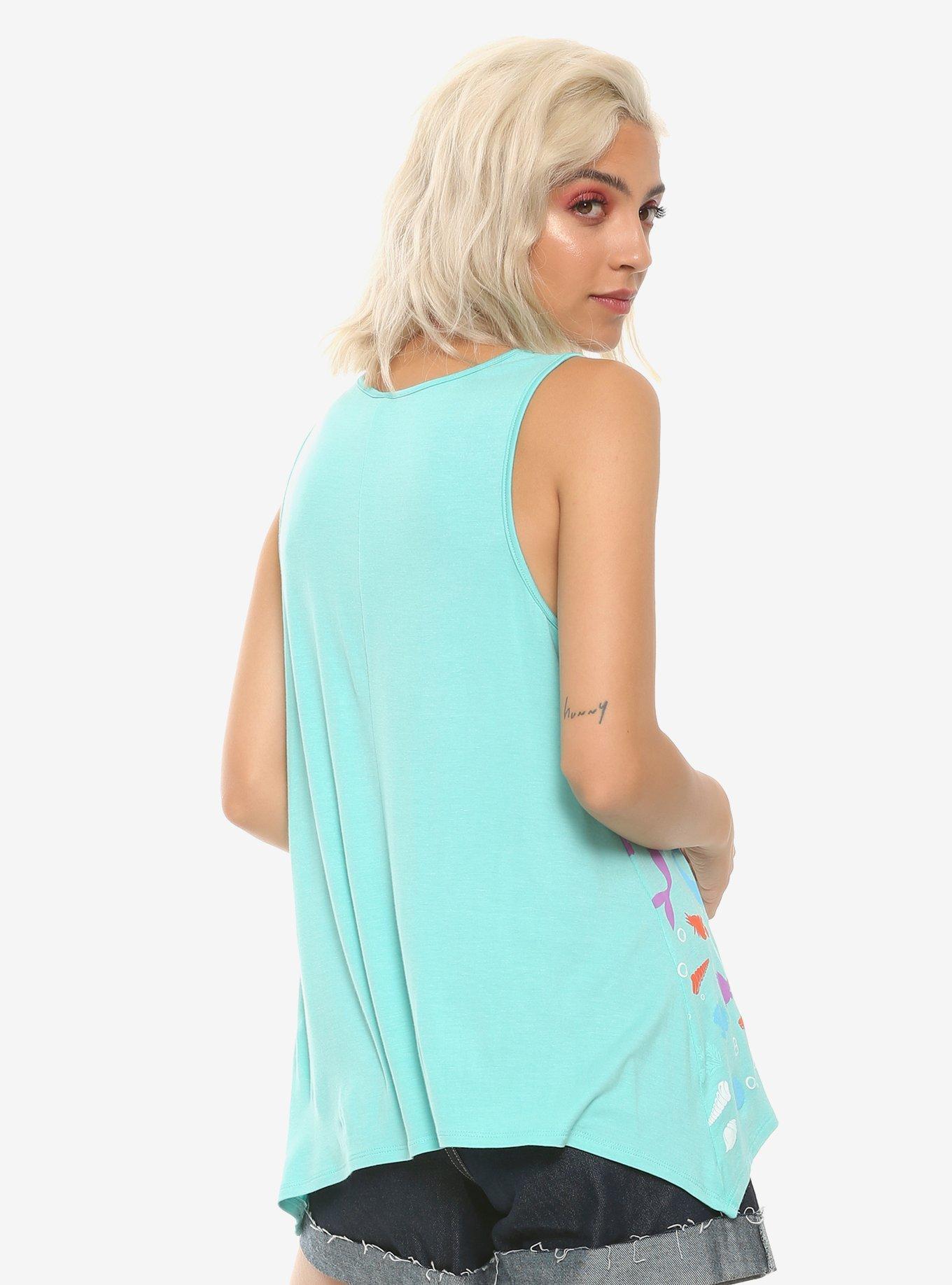 Disney The Little Mermaid Silhouette Shark Bite Girls Tank Top, MULTI, alternate