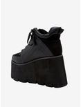 Black Lace-Up Platform Sneakers, BLACK, alternate
