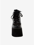 Black Lace-Up Platform Sneakers, BLACK, alternate