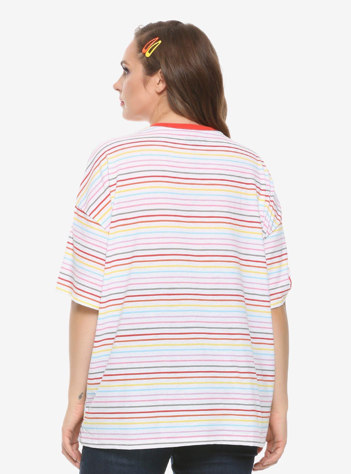 BT21 Truck Striped Girls Oversized Ringer T-Shirt Plus Size, , alternate