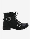 Mad House Buckle Boots, BLACK, alternate