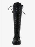 Step Into The Bad Side Knee-High Buckle Boots, BLACK, alternate