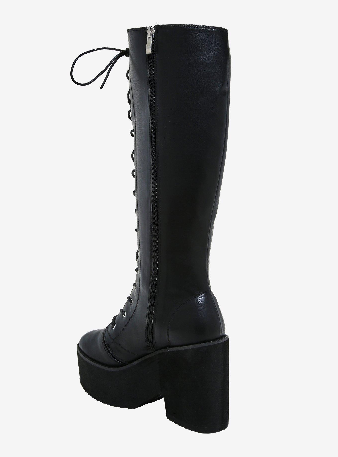 On Guard Knee Platform Boots, BLACK, alternate
