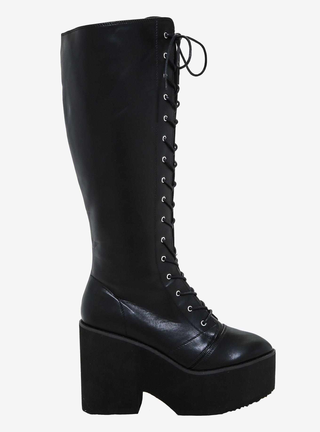 On Guard Knee Platform Boots, BLACK, alternate