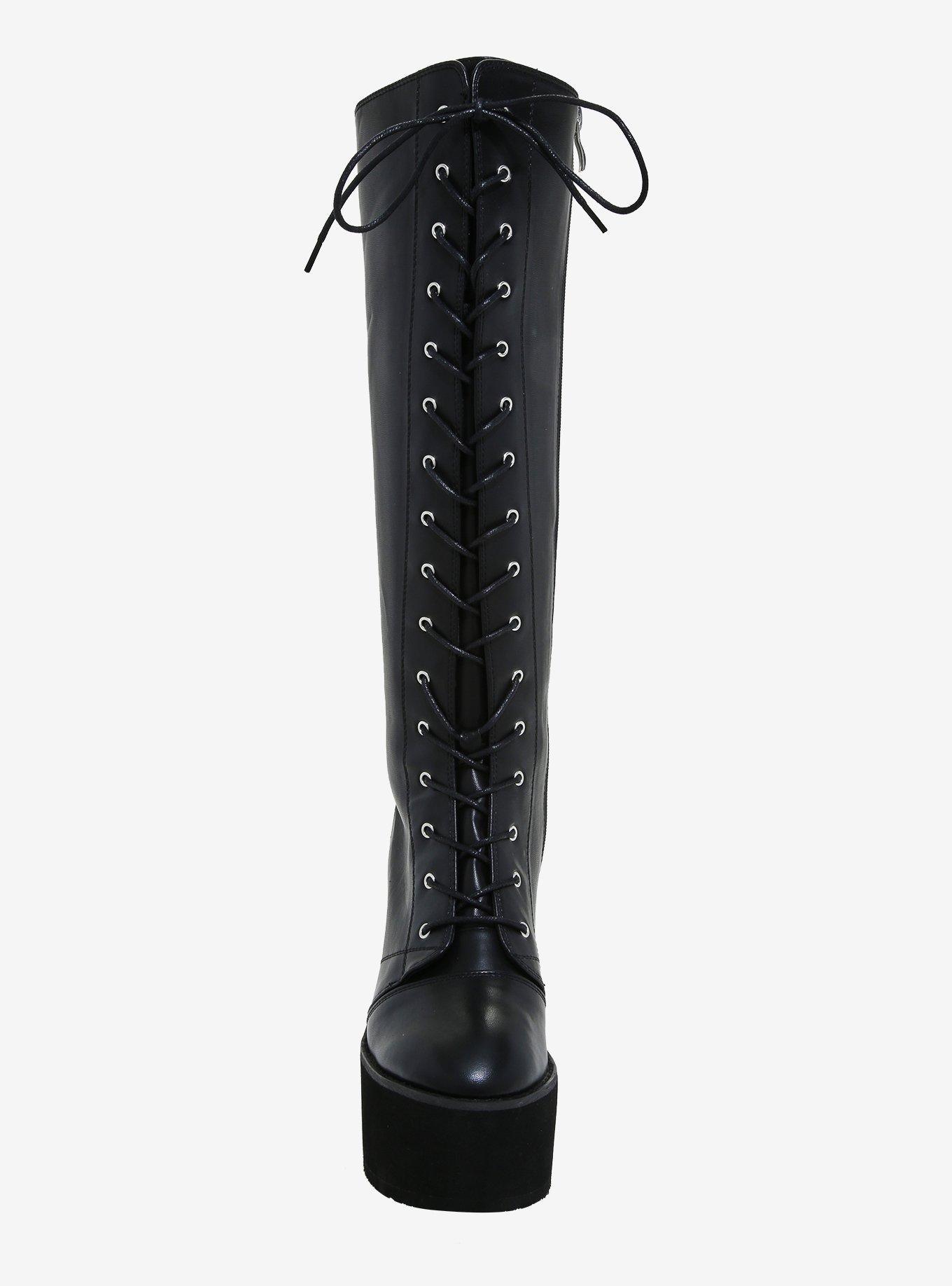 On Guard Knee Platform Boots, BLACK, alternate