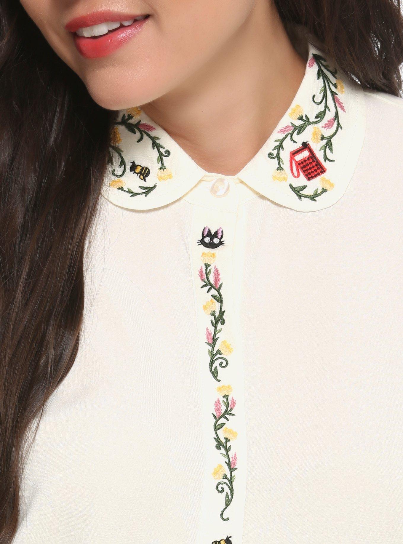 Her Universe Studio Ghibli Kiki's Delivery Service Floral Woven Button-Up, , alternate