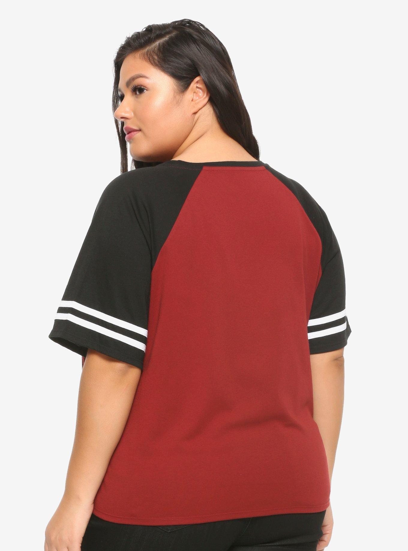 Harry Potter Hogwarts Girls Athletic Crop T-Shirt Plus Size, BLACK, alternate